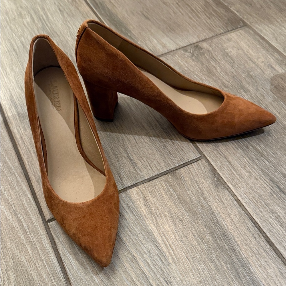 Lauren Ralph Lauren Brown Suede Pumps Sz 5.5 B - Picture 5 of 11